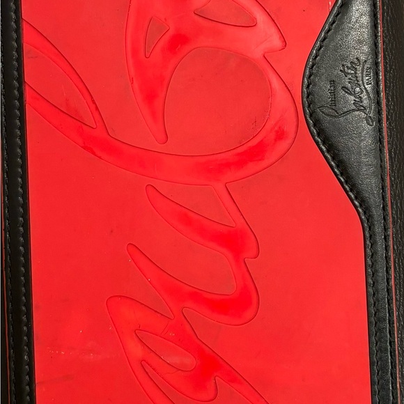 Black Tote Bag with Red Interior and Studded Handles - Picture 8 of 8